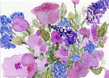 Floral I Mary J Murray Mazomanie WI watercolor